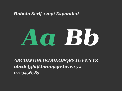 Roboto Serif 120pt Expanded