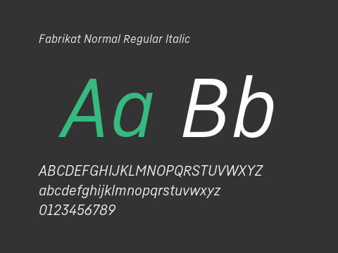 Fabrikat Normal Regular Italic