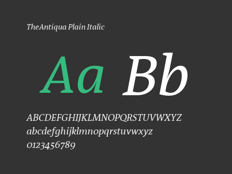 TheAntiqua Plain Italic