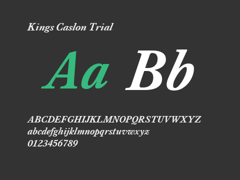 Kings Caslon Trial