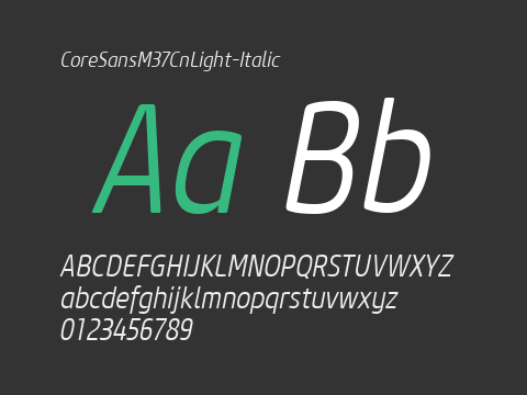 CoreSansM37CnLight-Italic