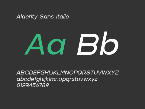 Alacrity Sans Italic