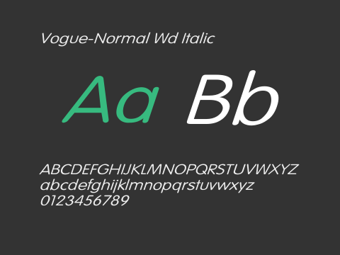 Vogue-Normal Wd Italic