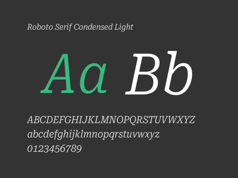 Roboto Serif Condensed Light