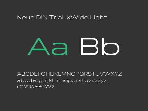 Neue DIN Trial XWide Light