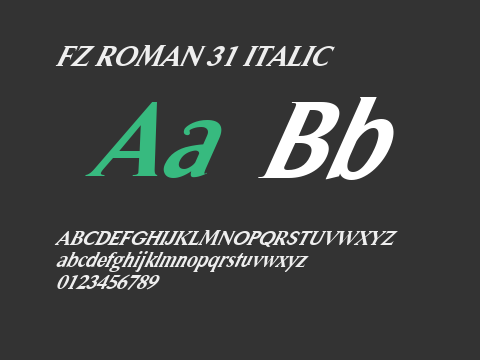 FZ ROMAN 31 ITALIC