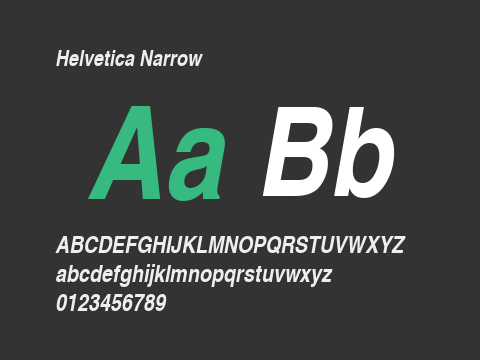 Helvetica Narrow