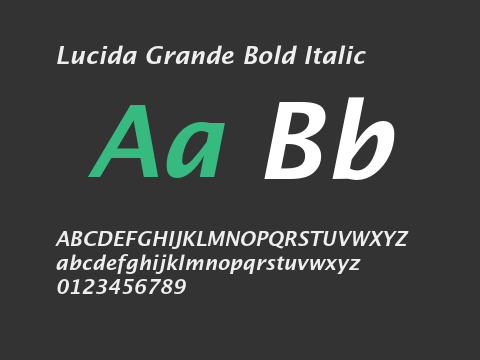 Lucida Grande Bold Italic