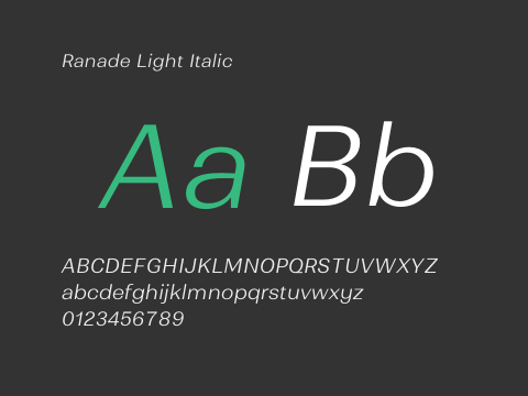 Ranade Light Italic