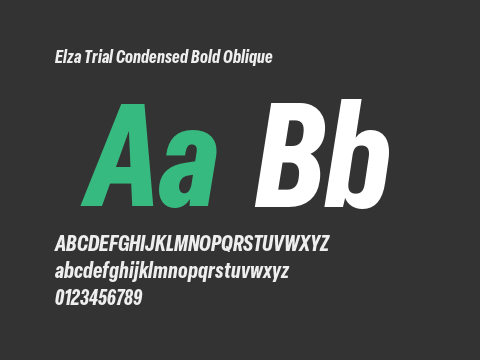 Elza Trial Condensed Bold Oblique