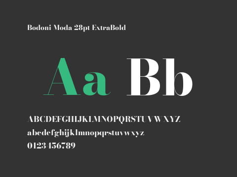 Bodoni Moda 28pt ExtraBold