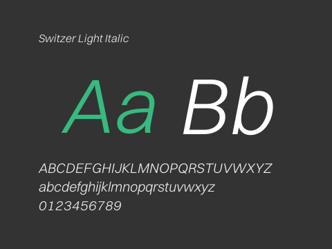 Switzer Light Italic