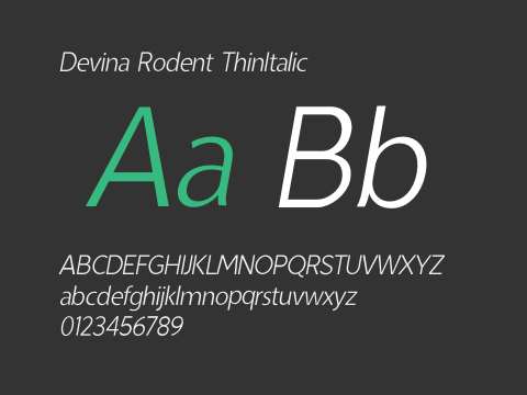 Devina Rodent ThinItalic