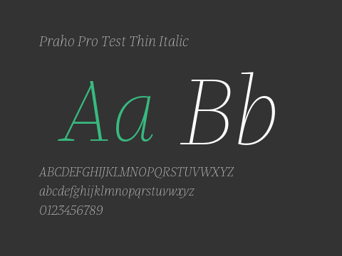 Praho Pro Test Thin Italic