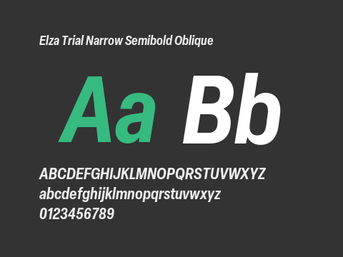 Elza Trial Narrow Semibold Oblique