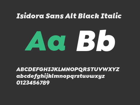 Isidora Sans Alt Black Italic