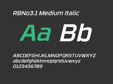 RBNo3.1 Medium Italic