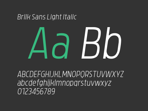 Brilk Sans Light Italic