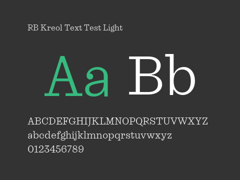 RB Kreol Text Test Light