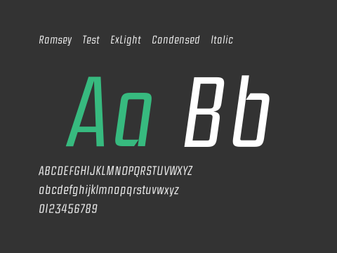 Ramsey Test ExLight Condensed Italic