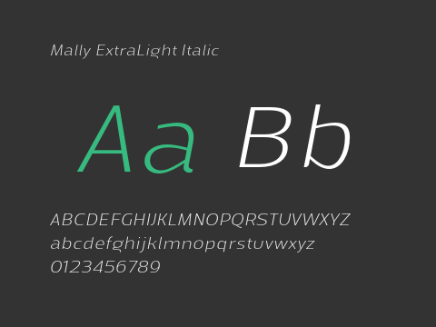 Mally ExtraLight Italic