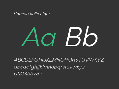 Romela Italic Light