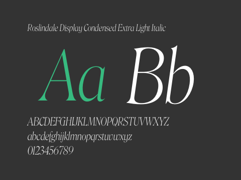 Roslindale Display Condensed Extra Light Italic