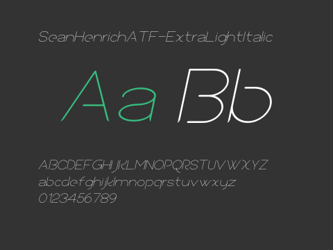 SeanHenrichATF-ExtraLightItalic