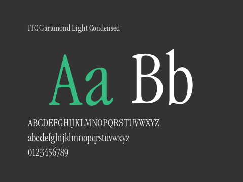 ITC Garamond Light Condensed