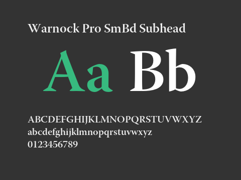 Warnock Pro SmBd Subhead