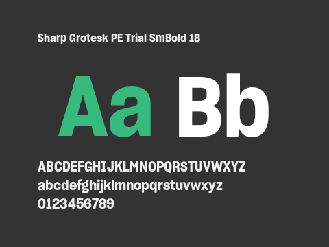 Sharp Grotesk PE Trial SmBold 18