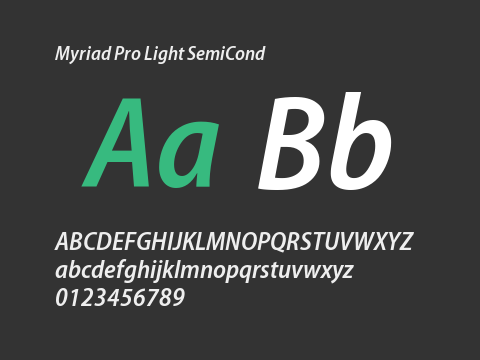 Myriad Pro Light SemiCond