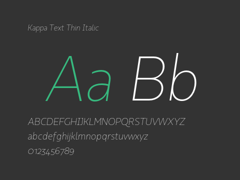 Kappa Text Thin Italic