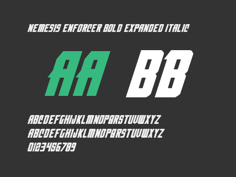 Nemesis Enforcer Bold Expanded Italic