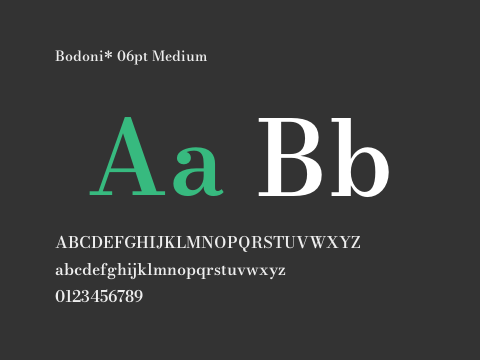 Bodoni* 06pt Medium