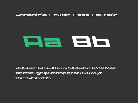 Phoenicia Lower Case Leftalic