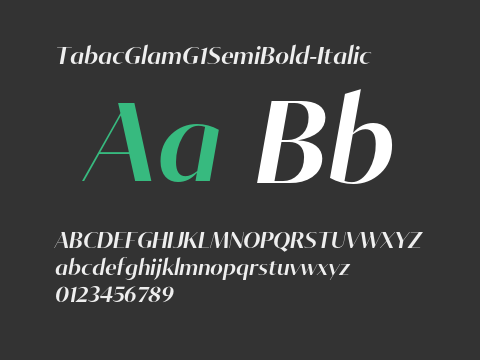 TabacGlamG1SemiBold-Italic