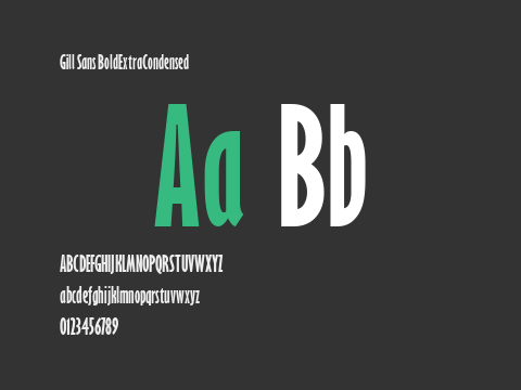 Gill Sans BoldExtraCondensed