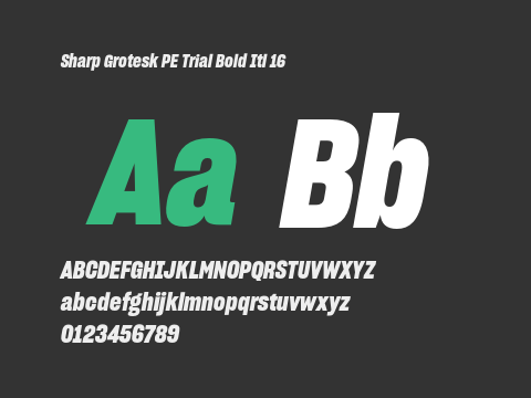 Sharp Grotesk PE Trial Bold Itl 16