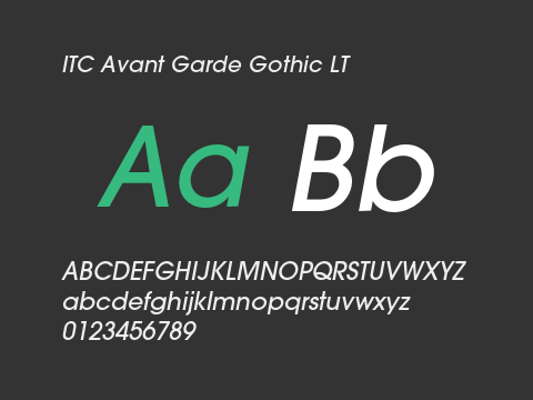 ITC Avant Garde Gothic LT