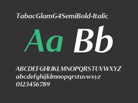 TabacGlamG4SemiBold-Italic