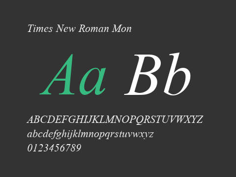 Times New Roman Mon