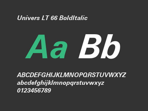 Univers LT 66 BoldItalic