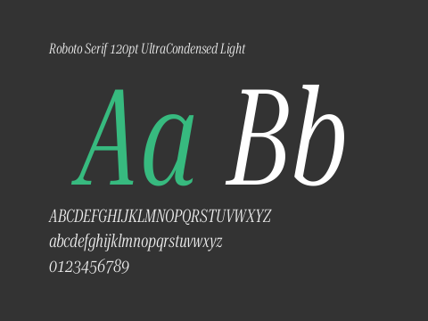 Roboto Serif 120pt UltraCondensed Light