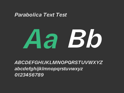 Parabolica Text Test