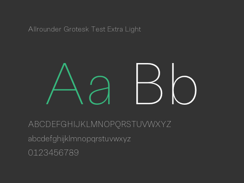 Allrounder Grotesk Test Extra Light