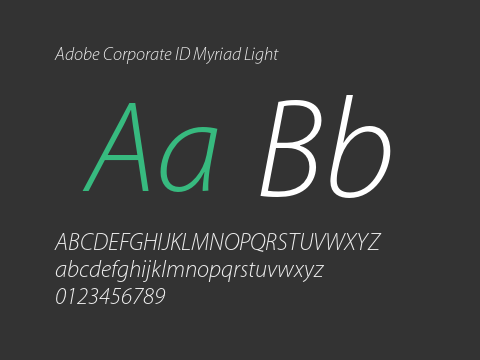 Adobe Corporate ID Myriad Light