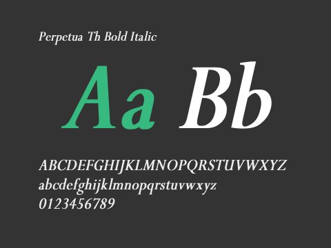 Perpetua Th Bold Italic