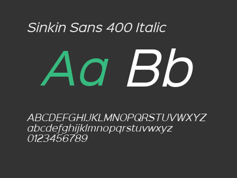 Sinkin Sans 400 Italic