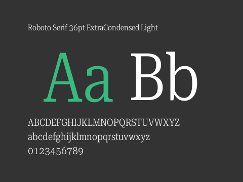 Roboto Serif 36pt ExtraCondensed Light